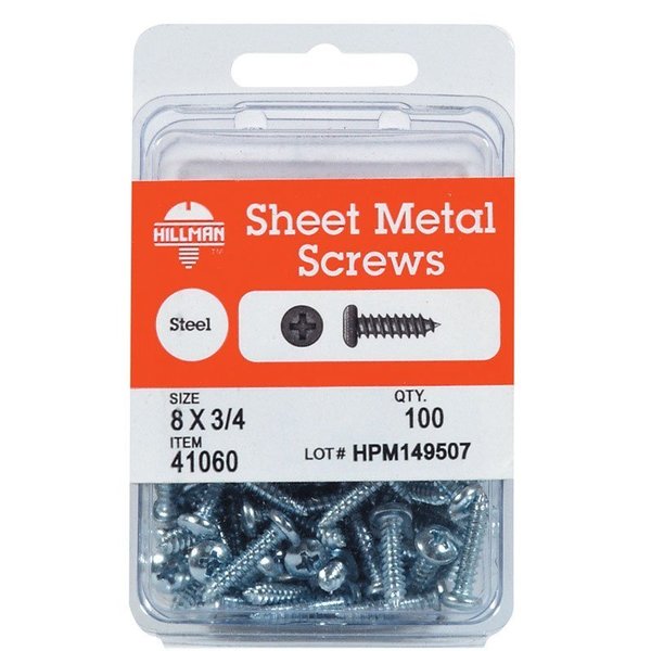 Hillman No. 6 X 3/4 in. L Phillips Pan Head Sheet Metal Screws 100 pk, 5PK 41052